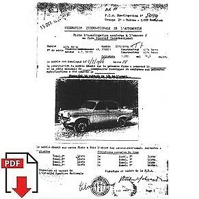 1966 Alfa Romeo Giulietta TI FIA homologation form PDF download